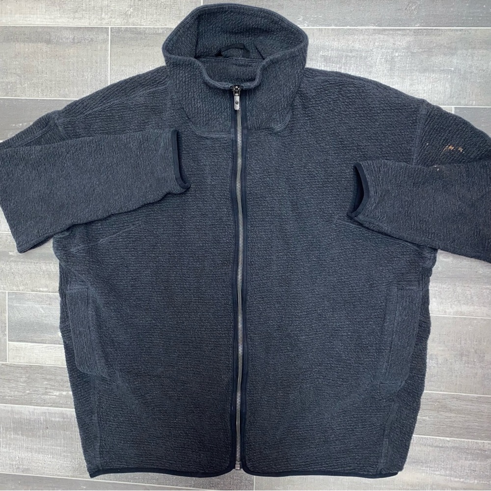 Lululemon Peaceful Moments Full Zip Size 8 * Heathered Black W3EBLS Soft Comfy